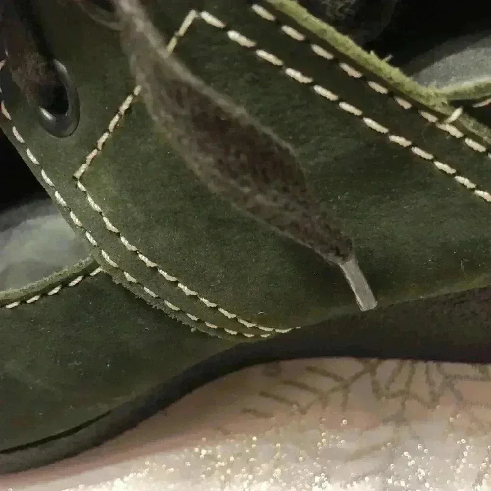 Arche Dark Green Suede Wedge Shoes